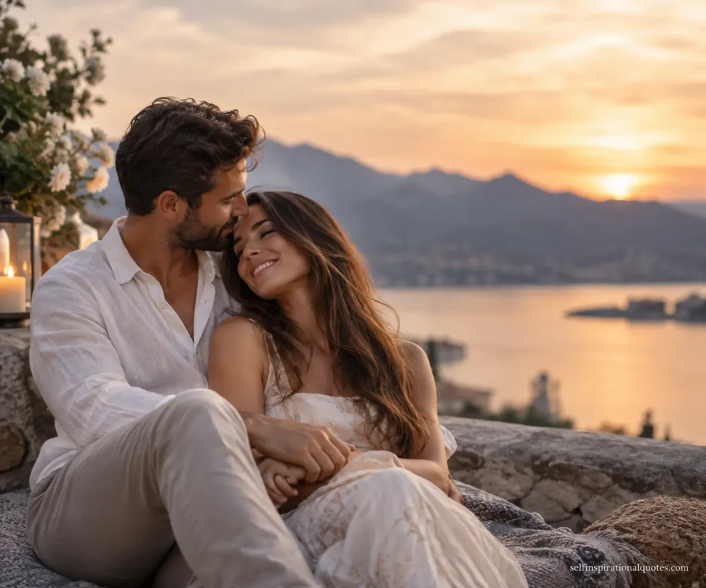 Romantic couple sharing a heartfelt moment representing love of my life quotes and true emotional connection